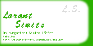 lorant simits business card